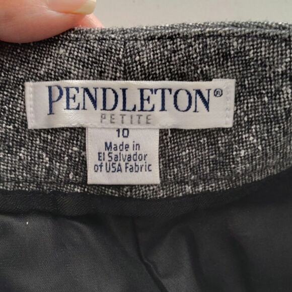 Vtg Pendleton virgin wool /silk dress pants straight leg Gray tweed 10 petite W - Picture 2 of 8